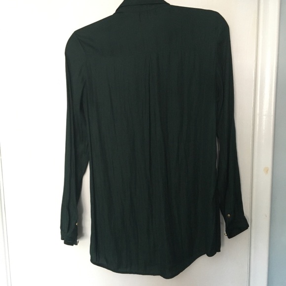 Forest green button up gold buttons S - Picture 2 of 2
